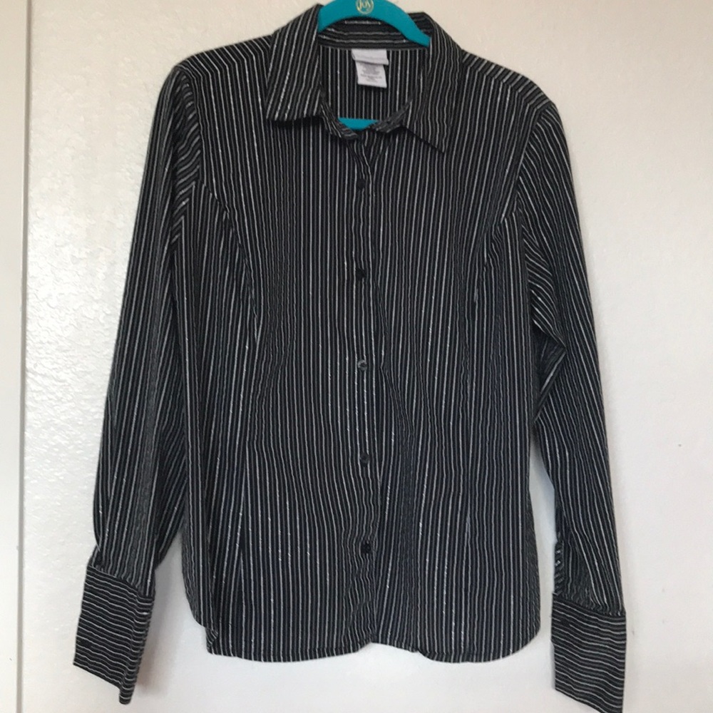 Jaclyn Smith  black long sleeve blouse XXL